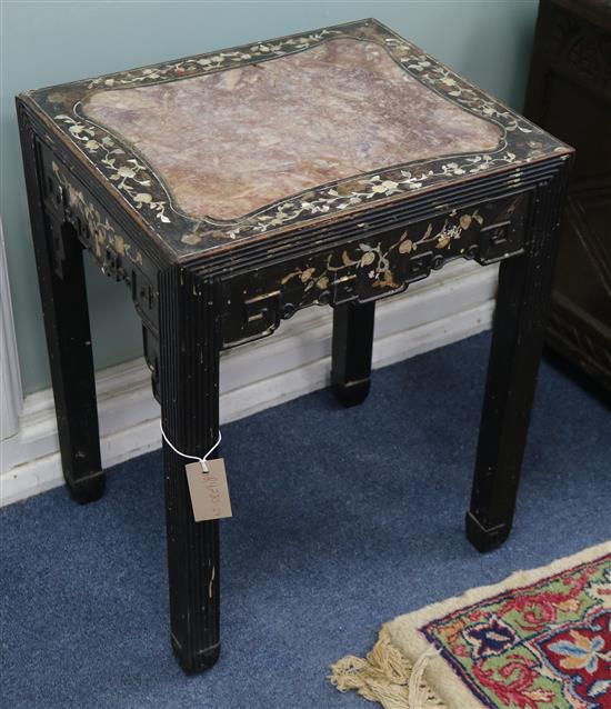 A Chinese rosewood and mother of pearl table W.42cm